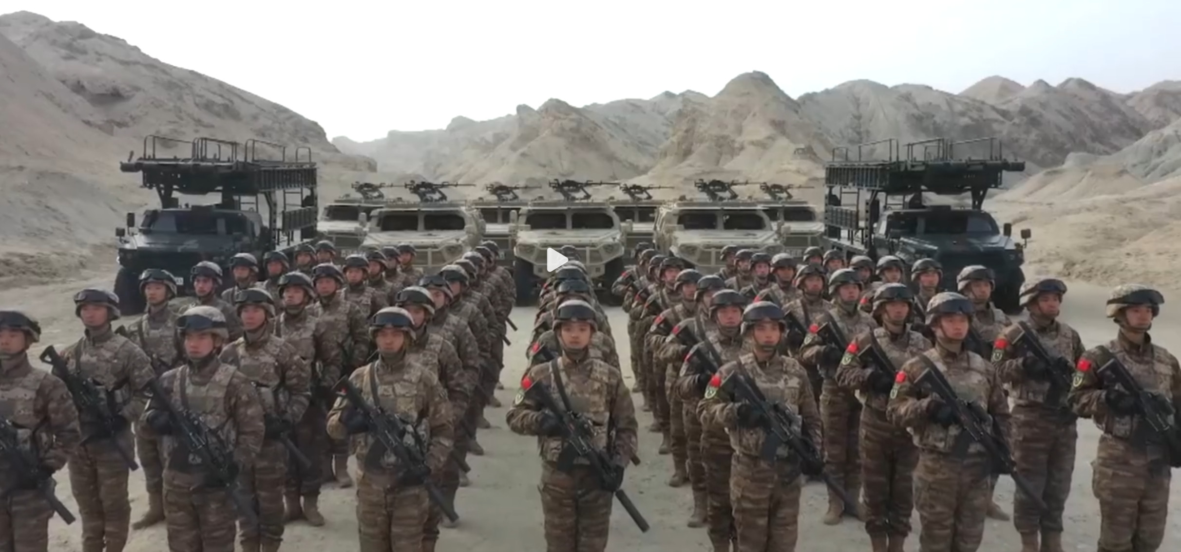 全员消音191的武警官兵。191的消音器因为弹药体制问题体积比较大，所以191消