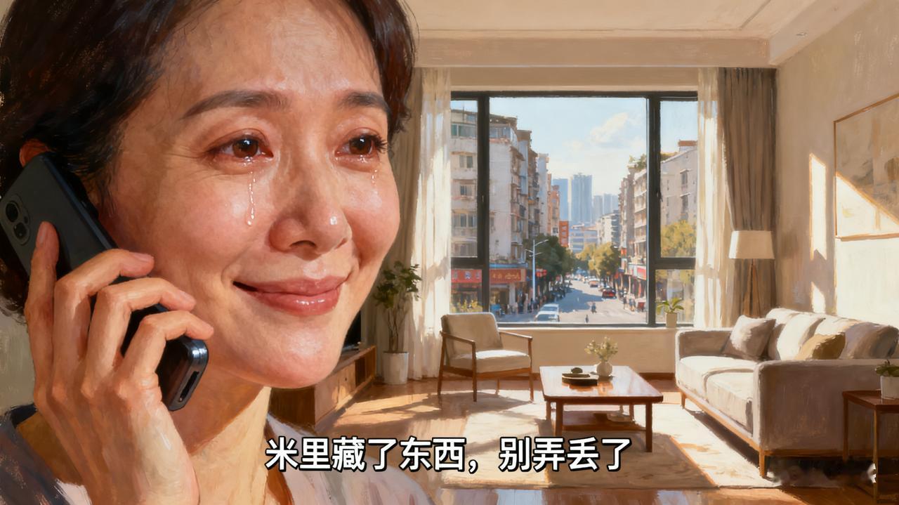 大米里藏的1000块，是妈妈最懂你的温柔双节返程刚到家，长沙的夏女士正收拾