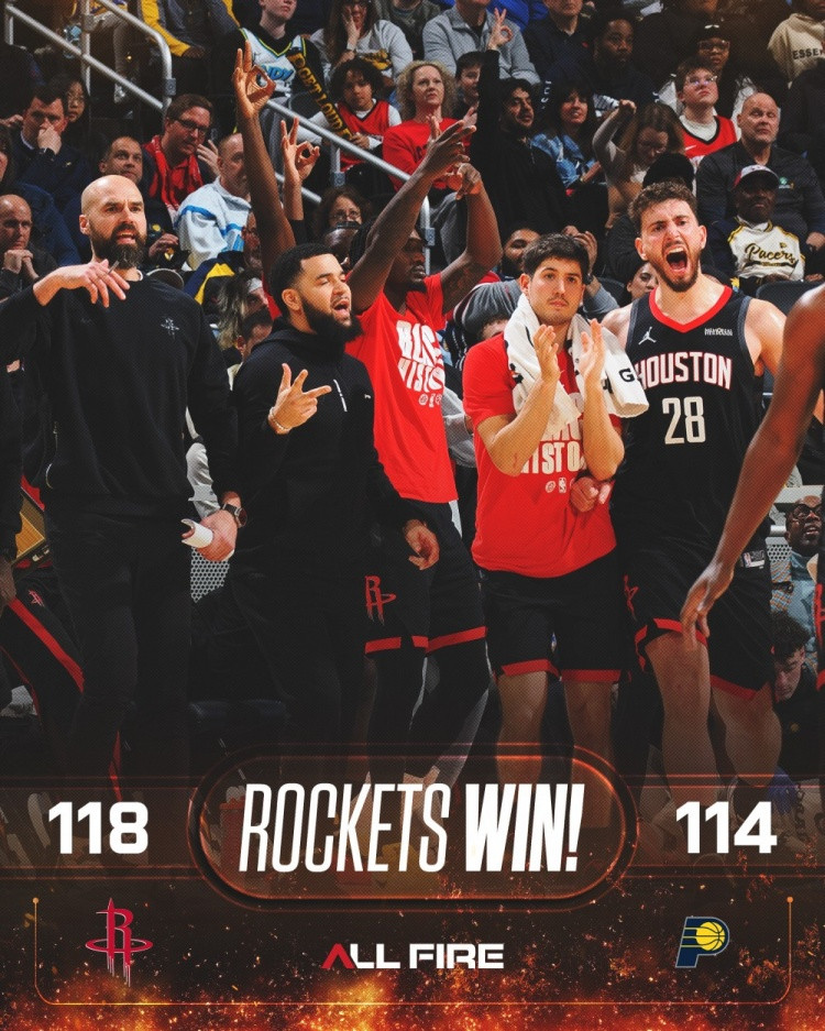 2月3日，火箭队今天战胜步行者队迎来三连胜，本场比赛火箭队以118:114险胜对