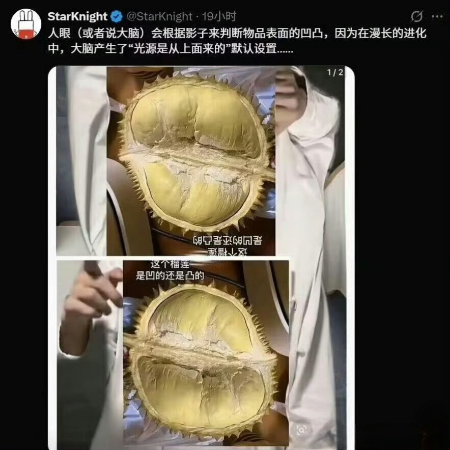 好神奇，真的倒过来榴莲肉就变了