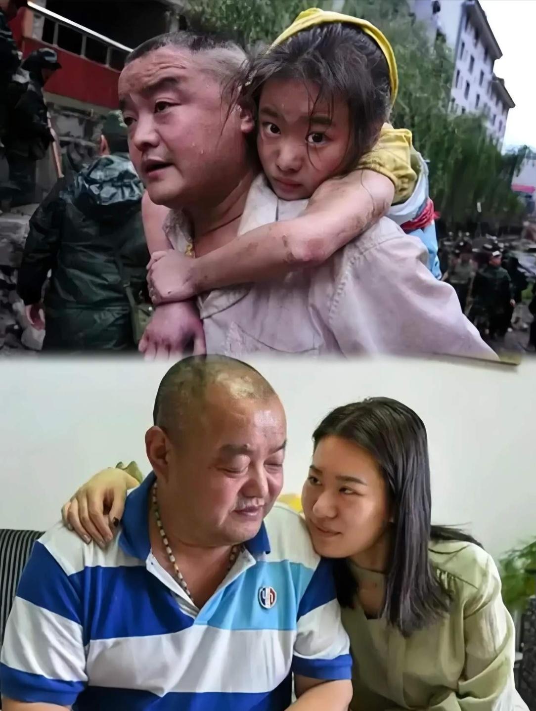 这位爸爸多幸运，从阎王手里抢回了女儿。08年汶川大地震。11岁的李佳芹被困在废墟