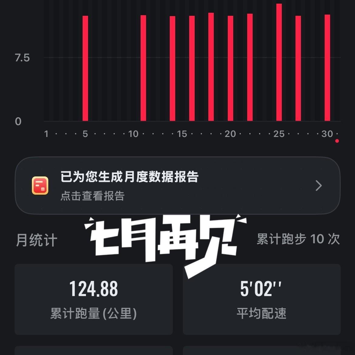 跑步繁忙的一个月，跑得少了，继续坚持了。八月，随意。运动就是坚持