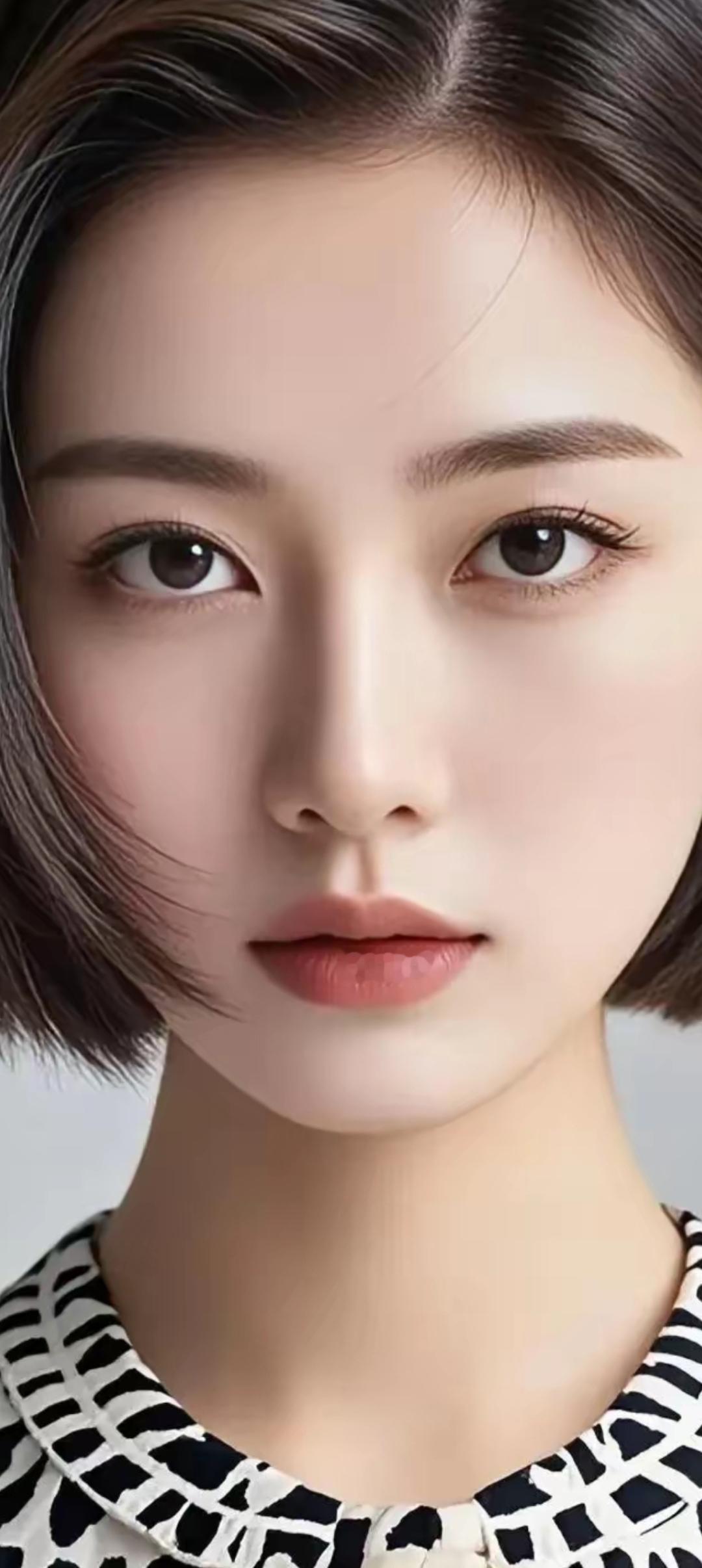 温柔甜美的少女，黑白拼接的时尚穿搭，尽显优雅气质。