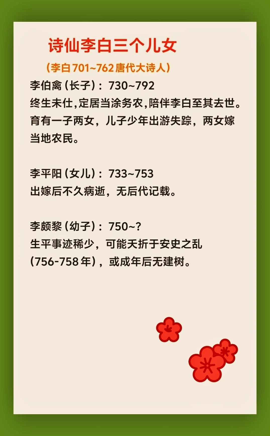 李白后裔：817年迁葬后无续