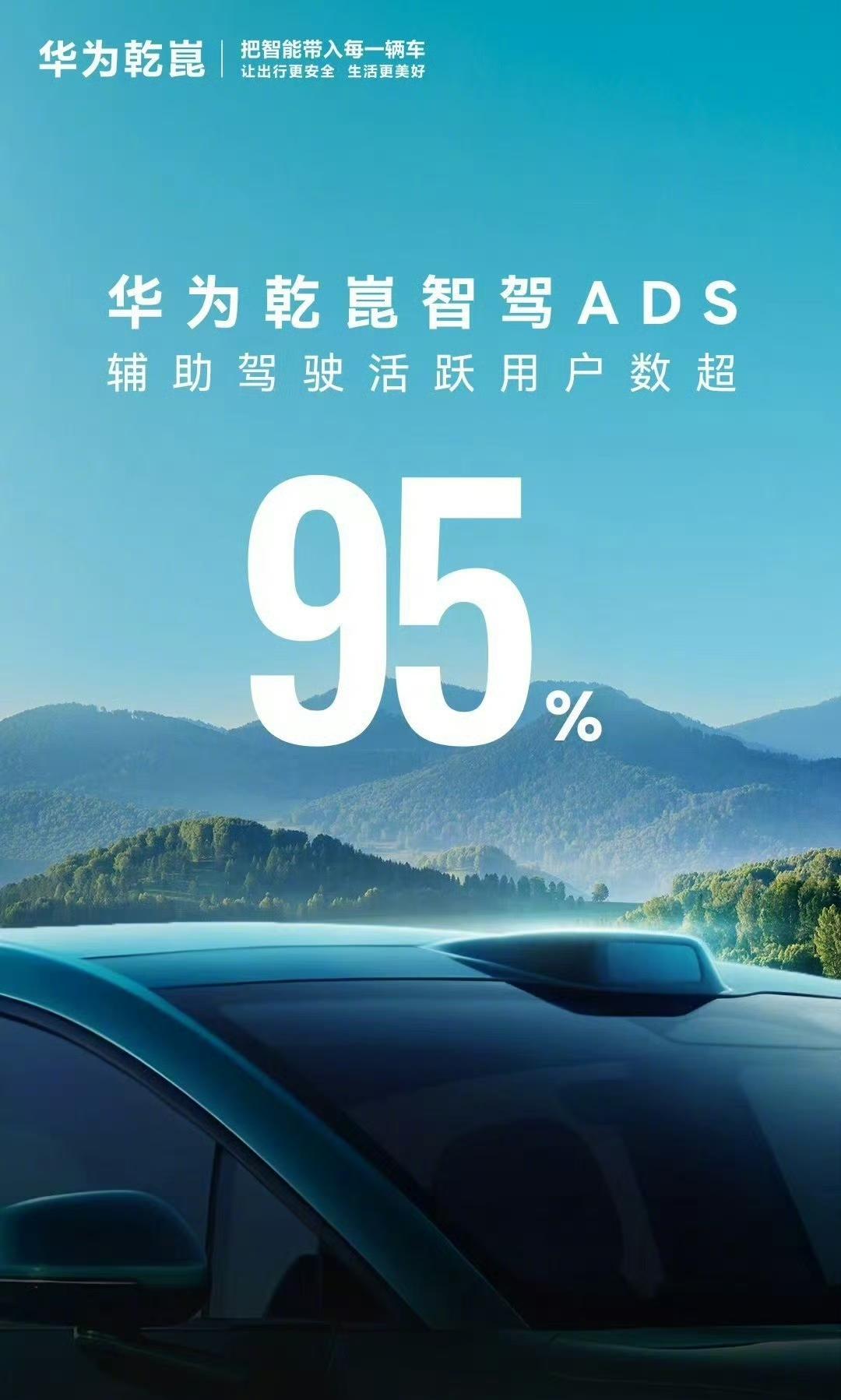 华为乾崑智驾ADS全新成就达成！辅助驾驶活跃用户数超95%！华为乾崑智