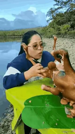 这吃相太恐怖了。这只是狗，还是羊。