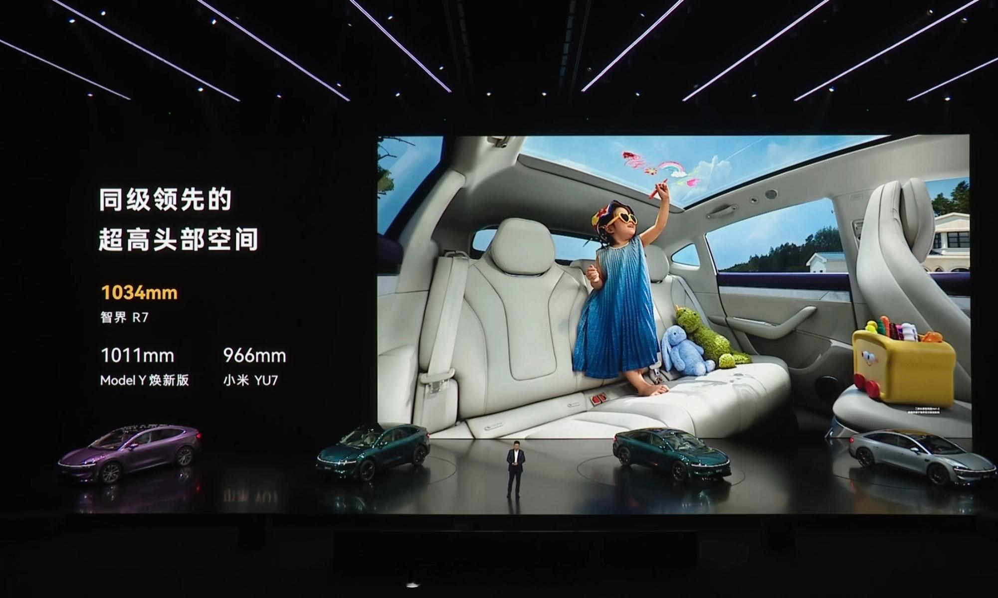 智界R7对比，特斯拉ModelY和小米YU7YU7果然是各方面成了标杆对手了