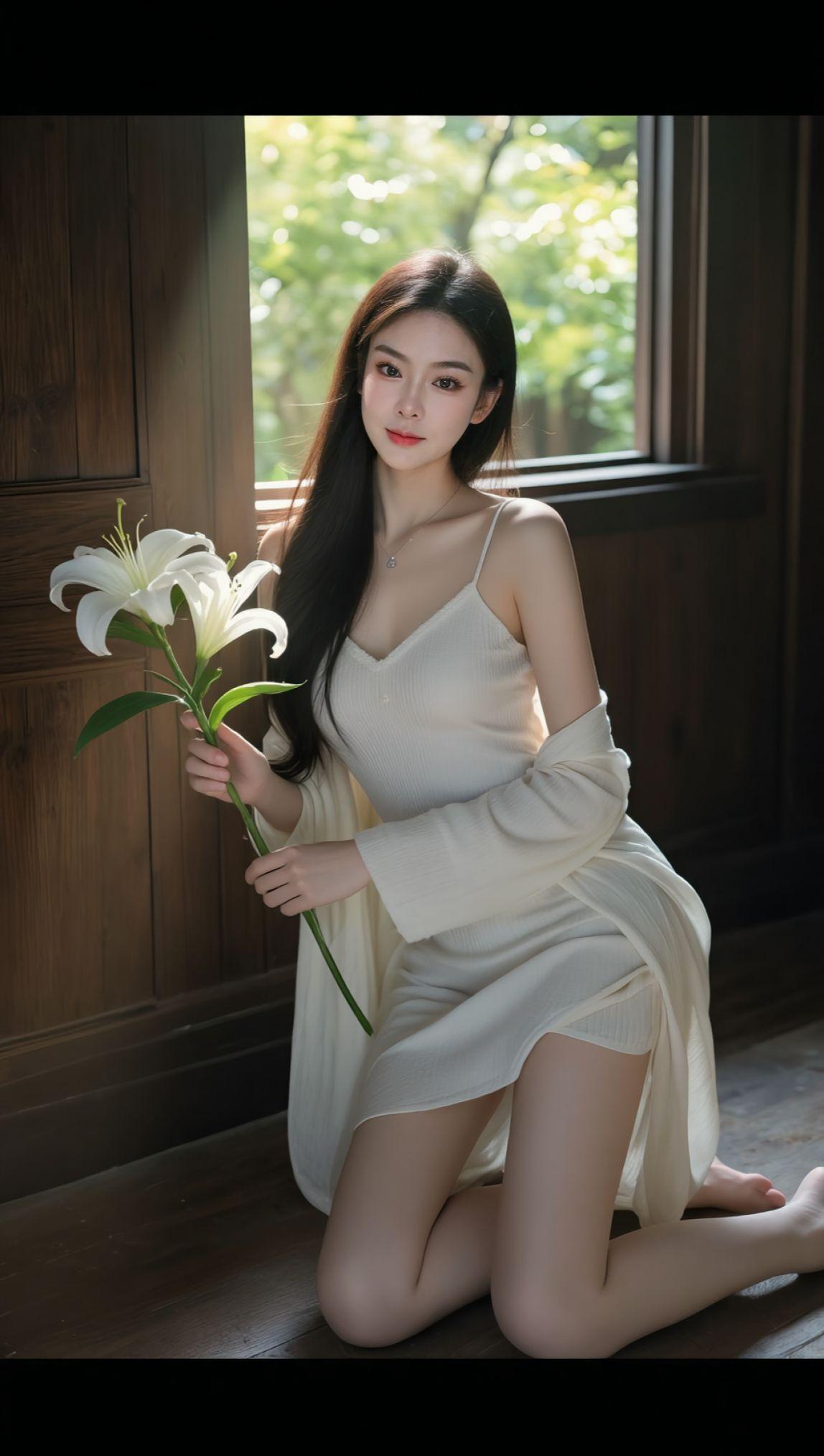 那个女孩笑得很甜很甜。