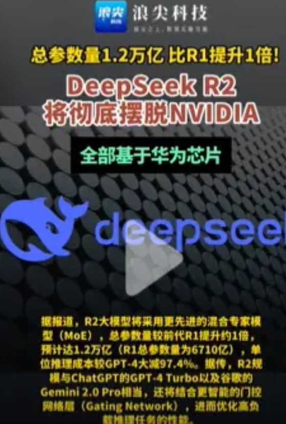 DeepSeek又迎来好消息，DeepSeekR2将发布，性能比R1版本提升1