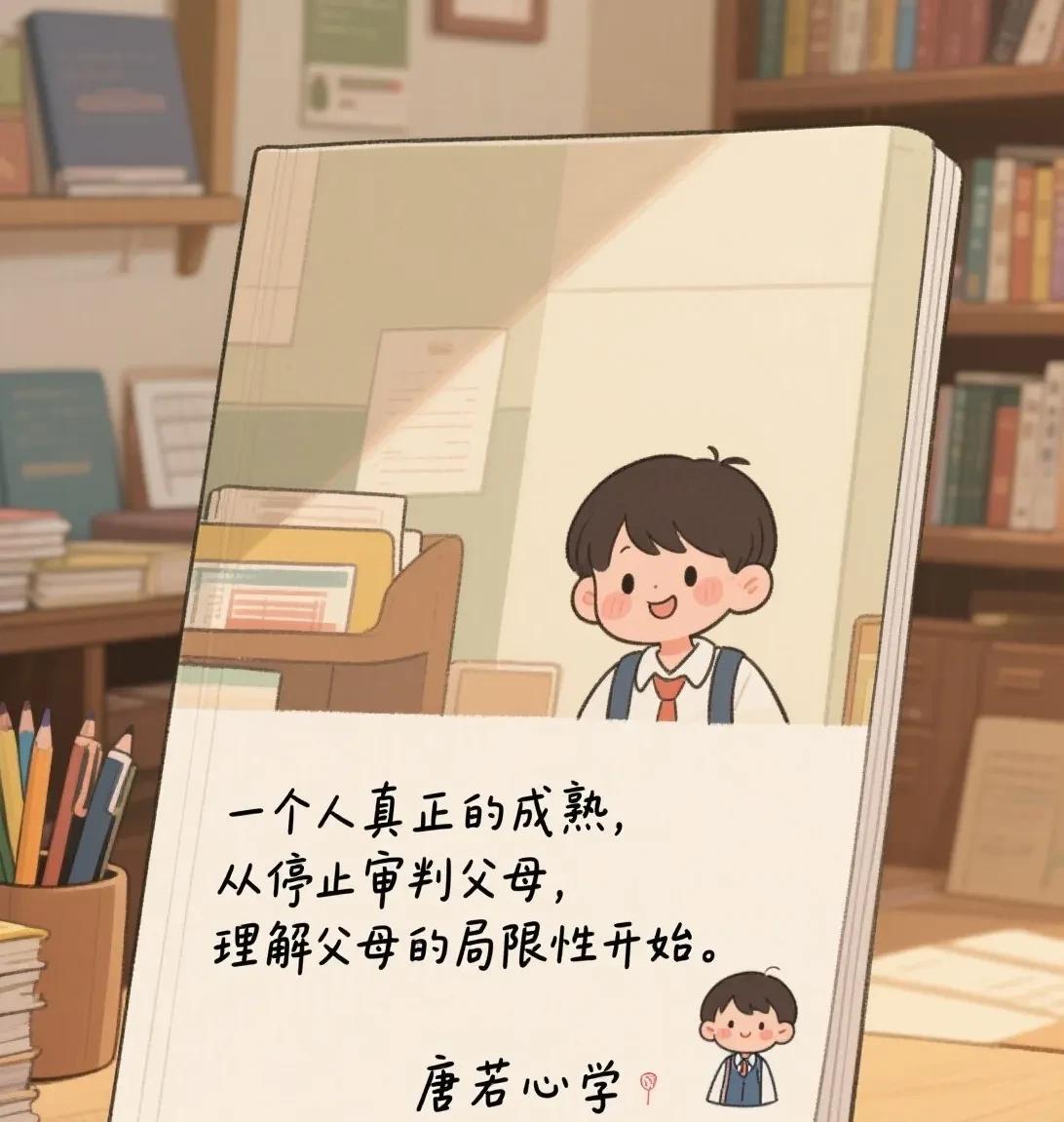 一个人真正的成熟，从停止审判父母，了解父母的局限开始。“我的自卑敏感都是原生家