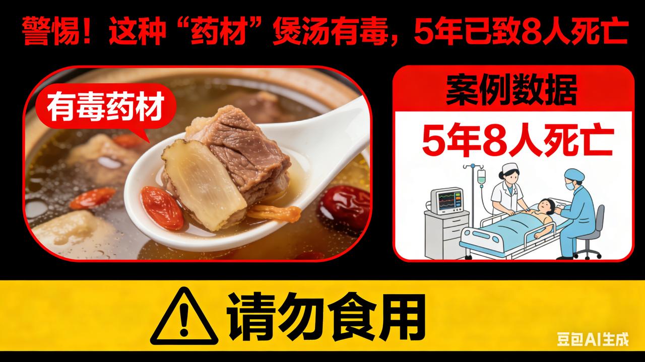 警惕！这种“药材”煲汤有毒，5年已致8人死亡💀【绝命警告】别让这