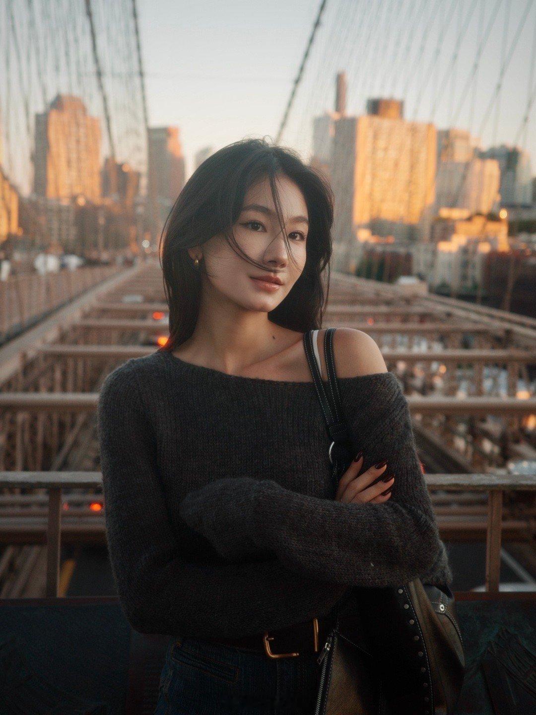 在布鲁克林大桥看日落🌇