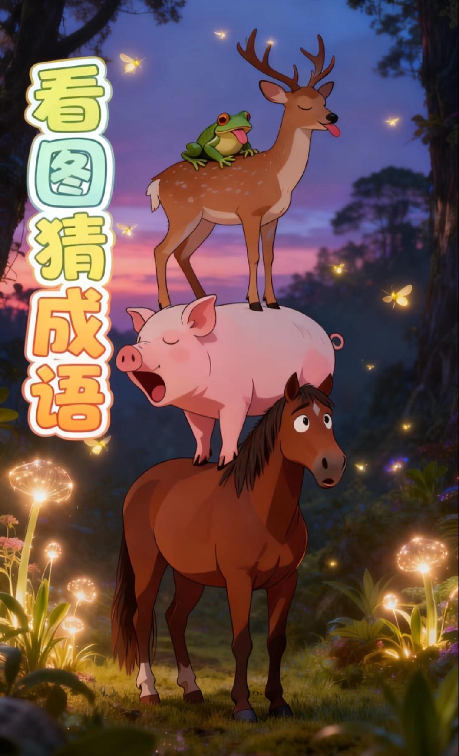 看图猜成语挑战：马+猪+鹿+青蛙，猜对的人被网友追着要“猜谜秘籍”