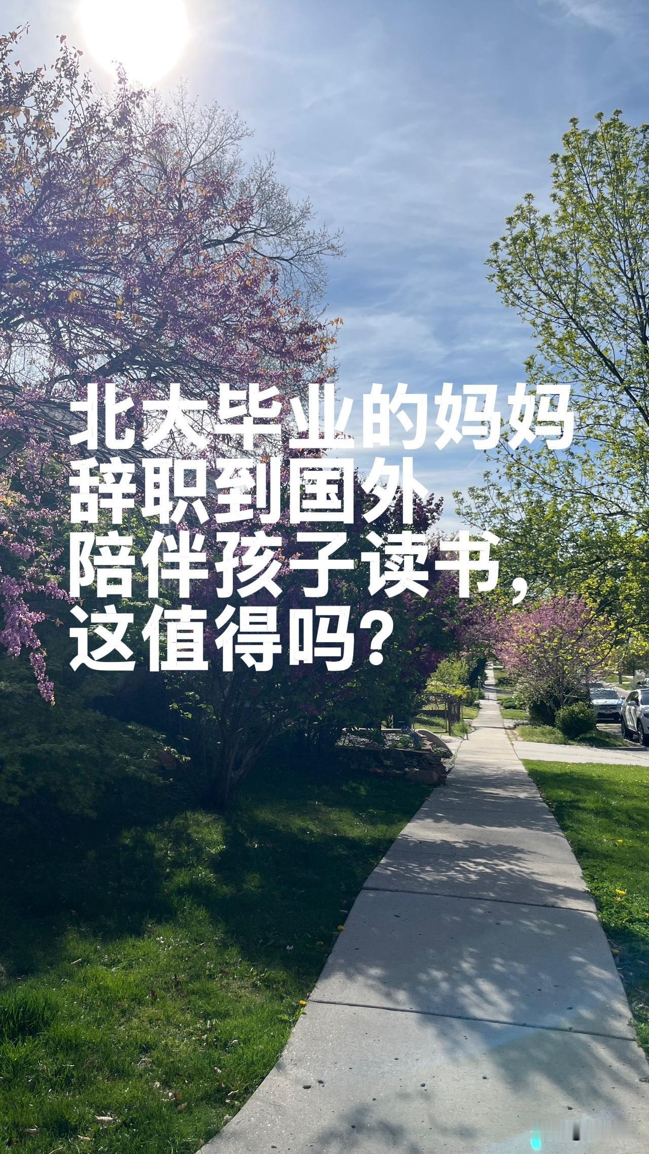 一个北大毕业的妈妈，辞掉工作，跑到美国陪孩子读书。如果家里本来很难，这还容易