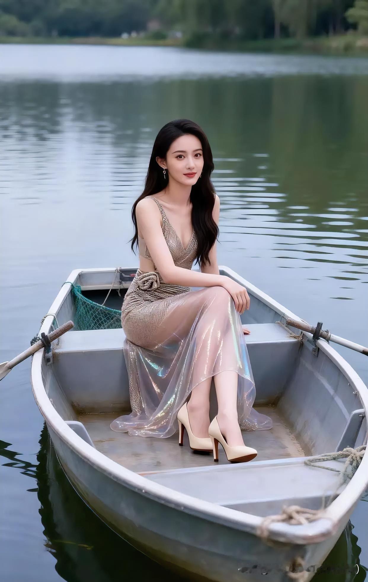 此情此景，吟诗两首：双桨已闲置，美客已上船，诚招一船夫，送女过江