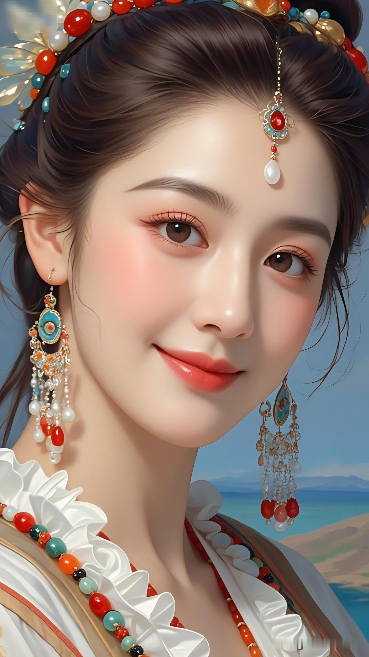 碧海潮生处，美人笑语间。如何通过摄影表现女性的气质美惊艳的东方美人，精致的妆容