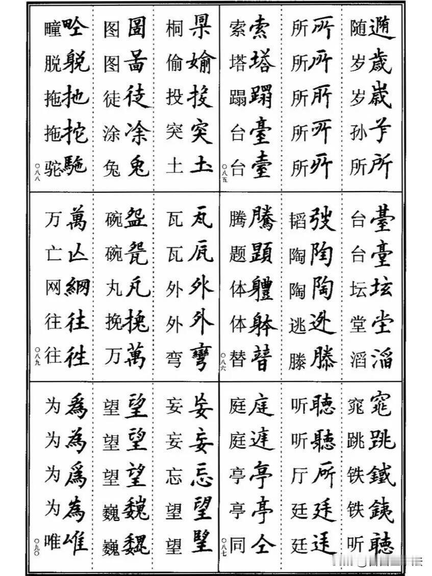 练字最容易踩坑的地方，就是简体、繁体、异体字傻傻分不清。这套对照字帖把同一个字