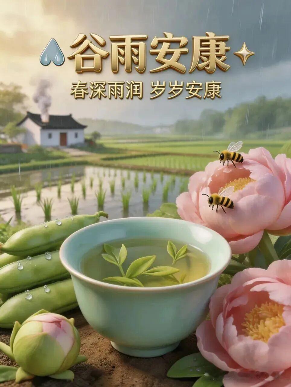 杏花桃花梨花，花花展笑颜；大雨中雨小雨，滴滴润万物；开心关心爱心，心心都体贴；天