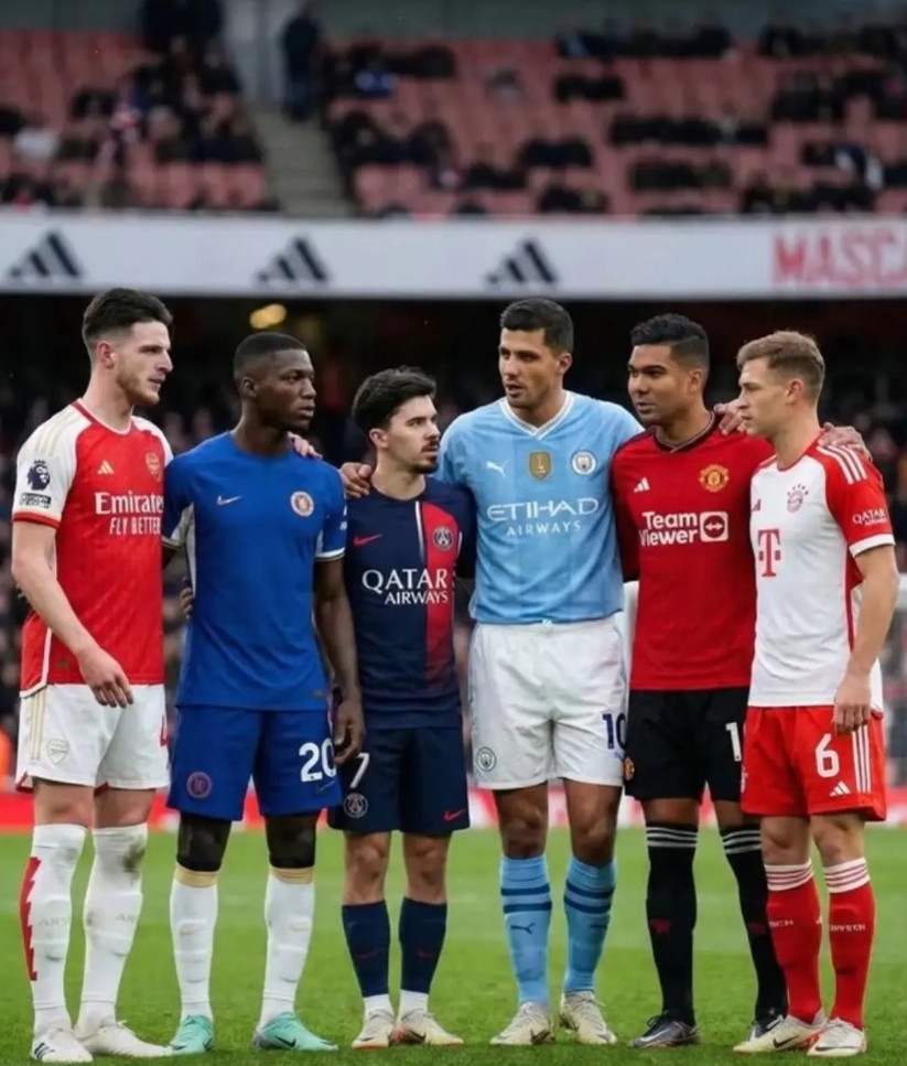 足坛六大后腰，哪位不配出现在图中？1.赖斯，目前最红的全能中场！2.凯塞多，