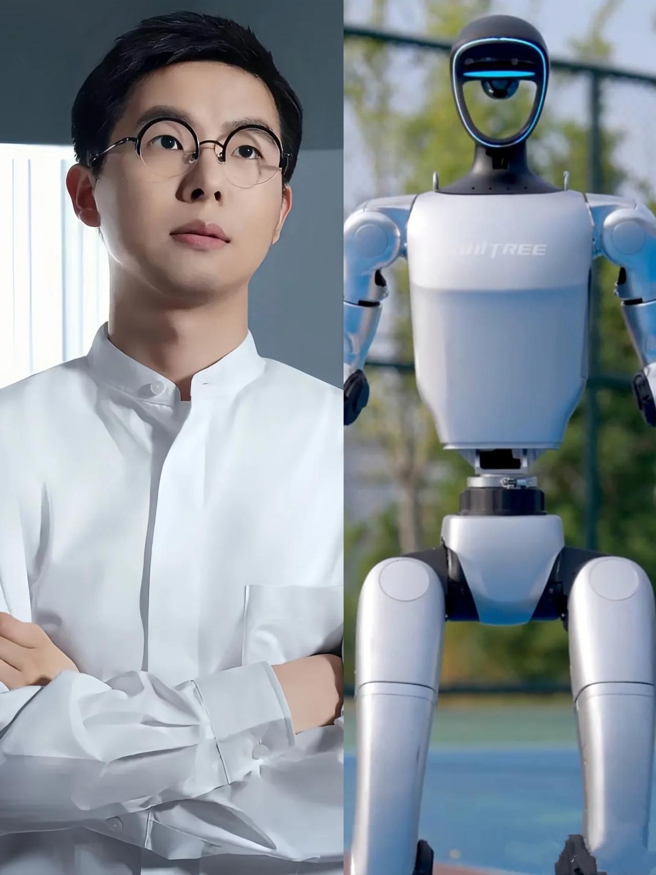 王兴兴太想进步了蓝背景，黑西装，白衬衫最近又有新消息了，大家听说没？宇树科技