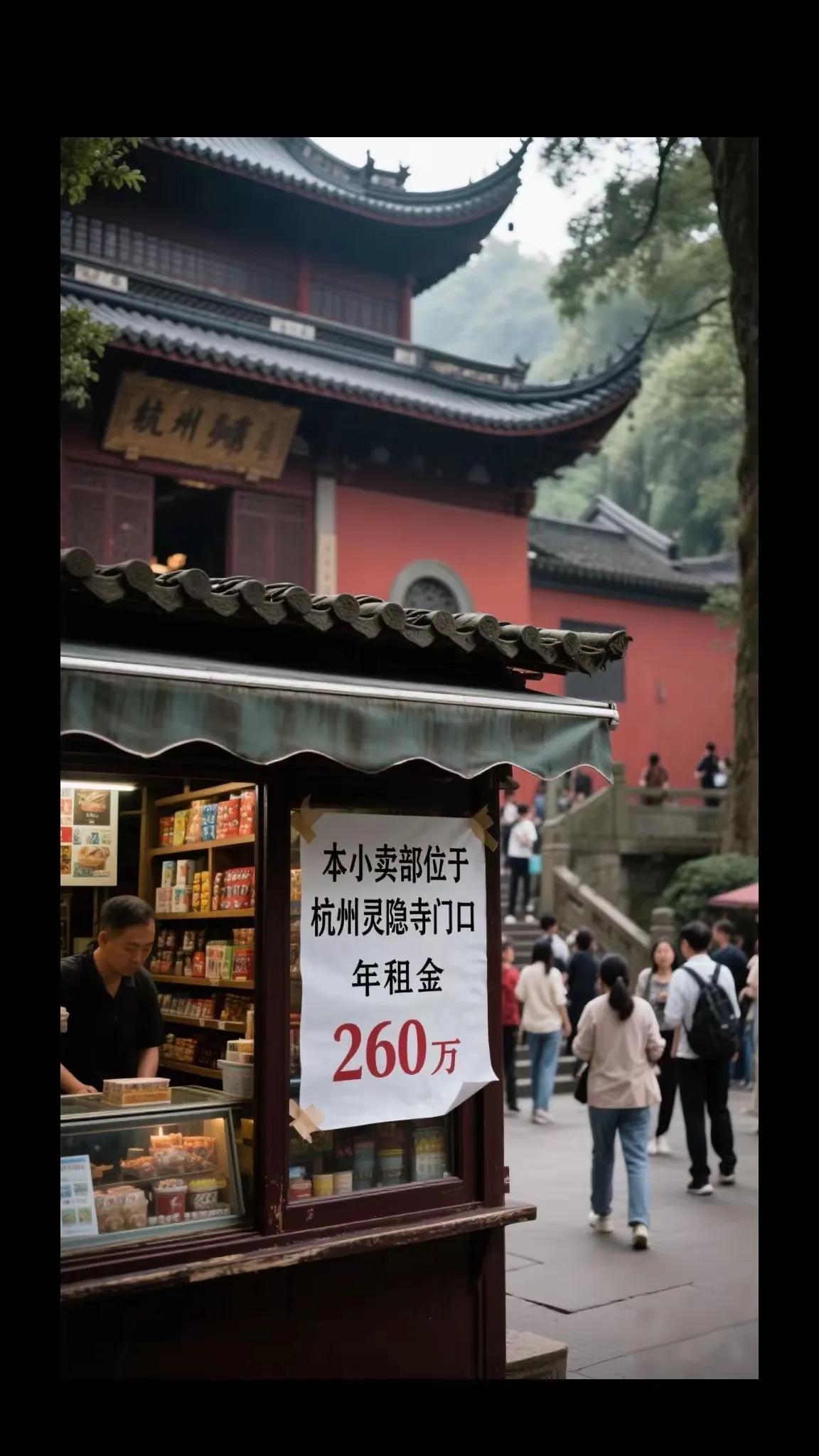 这个小卖部应该是全国租金最贵的把，一年260万，意不意外，惊不惊喜！看了下，也