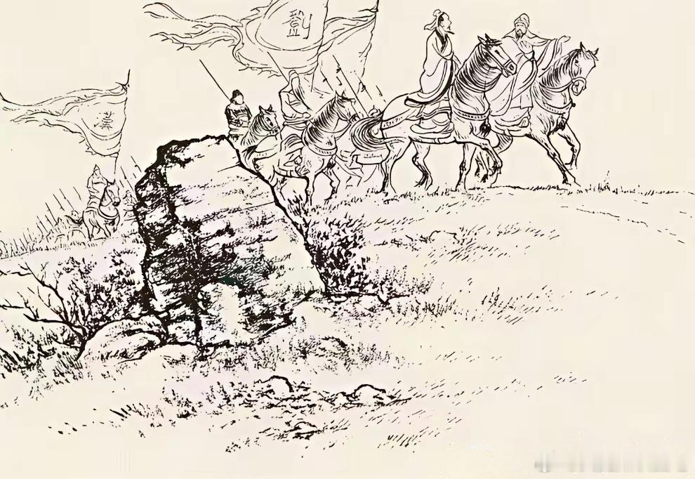 三国领先刘备一个身位。此图展现一次行军场景，部队打着大汉的旗帜，可以看到关羽提