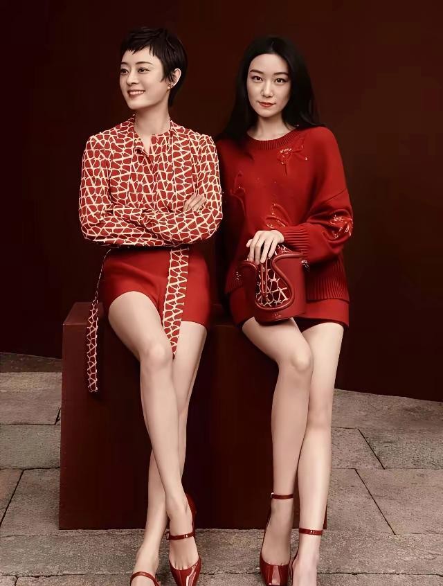 孙俪和妹妹孙艳同框时总让人感叹基因的神奇，姐妹俩身材相仿，五官却各有韵味。姐姐眉
