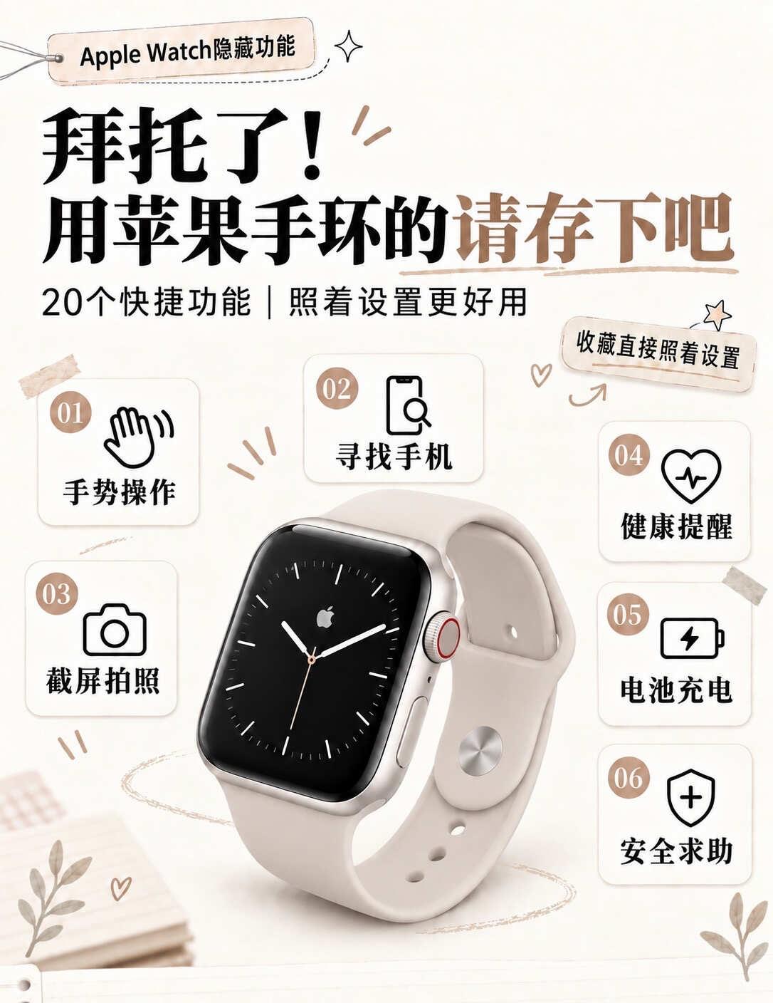 拜托了！用苹果手表的请存下吧⌚️哈喽宝子们你新买的AppleWatch还只
