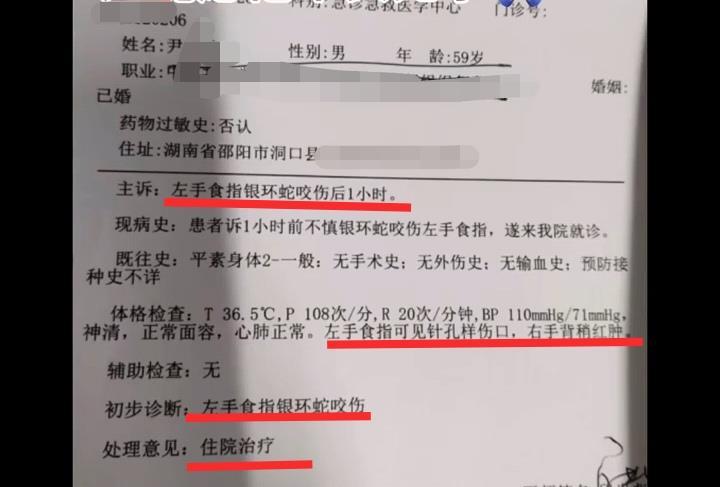 直播挖蛇被咬后送医, 网红嫌血清贵离院失联2天后被找到