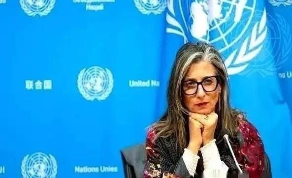 联合国里，终于来了个狠人。一个叫阿尔巴内塞的女人，当着全世界的面，把一份报告直接