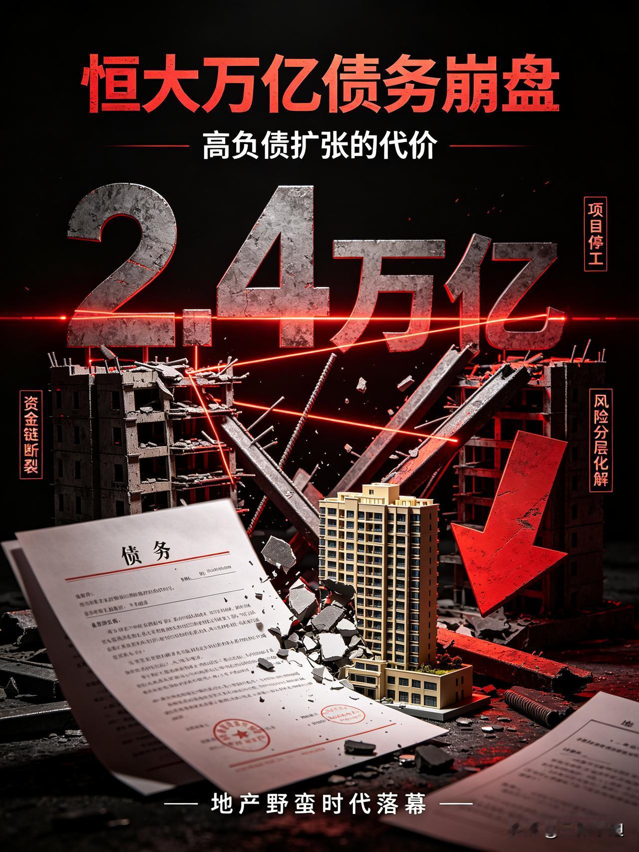 恒大2.4万亿债务崩塌：亏空万亿，高管却拿走20亿年薪，漏洞必须堵上恒大危