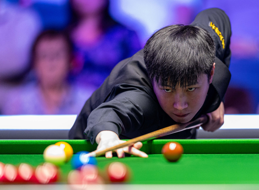#赵心童晋级德国大师赛32强#斯诺克德国大师赛64进32强争夺中，赵心童