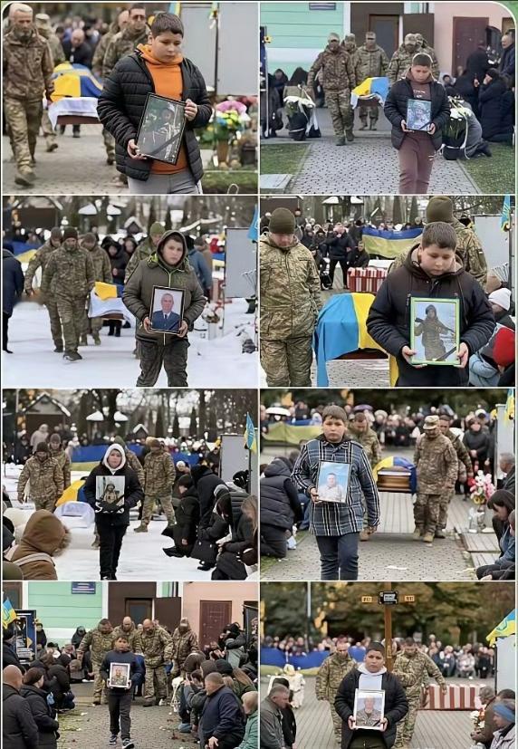 这个乌克兰胖男孩，至少有8个爹，而且这8个爹都入伍了，并且不幸的是，8个爹全部阵