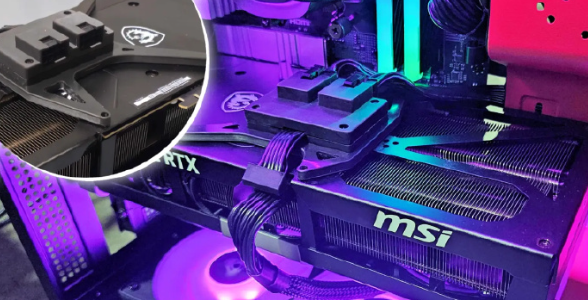 175℃烤糊接口？RTX5090魔改双8针：线温直接压到40℃以下一块显卡的供电接口，温度比GPU核