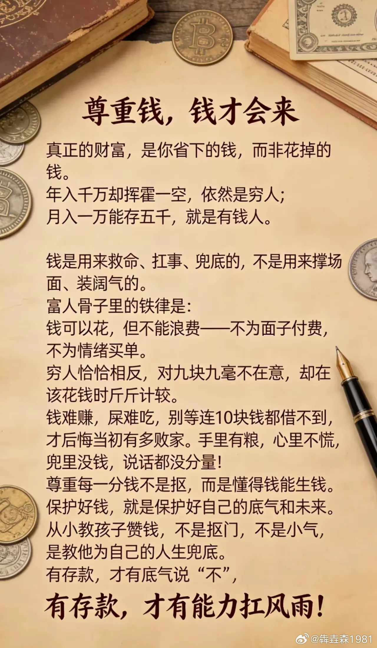 尊重钱，钱才会来