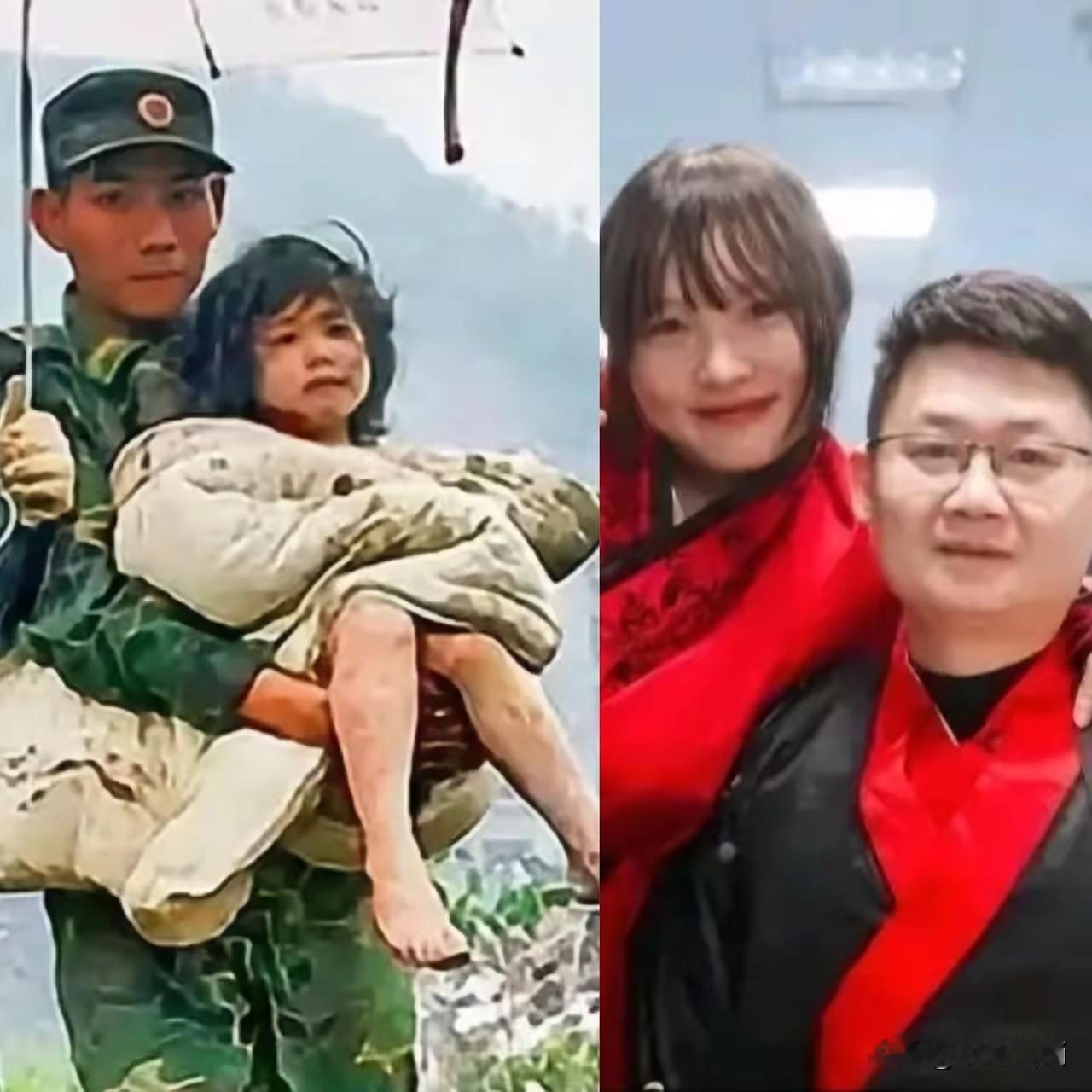 缘分天定的！汶川地震时，一位小姑娘被深埋于瓦泥堆下，一位解放军硬是徒手扣了3小