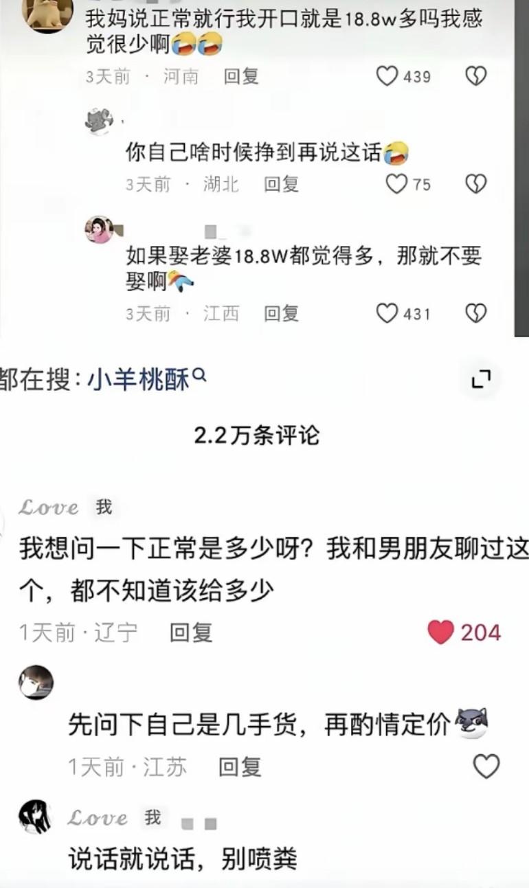 彩礼已经成中国国情问题了！彩礼多给点无所谓，最重要的是如果女方过错导致离婚的