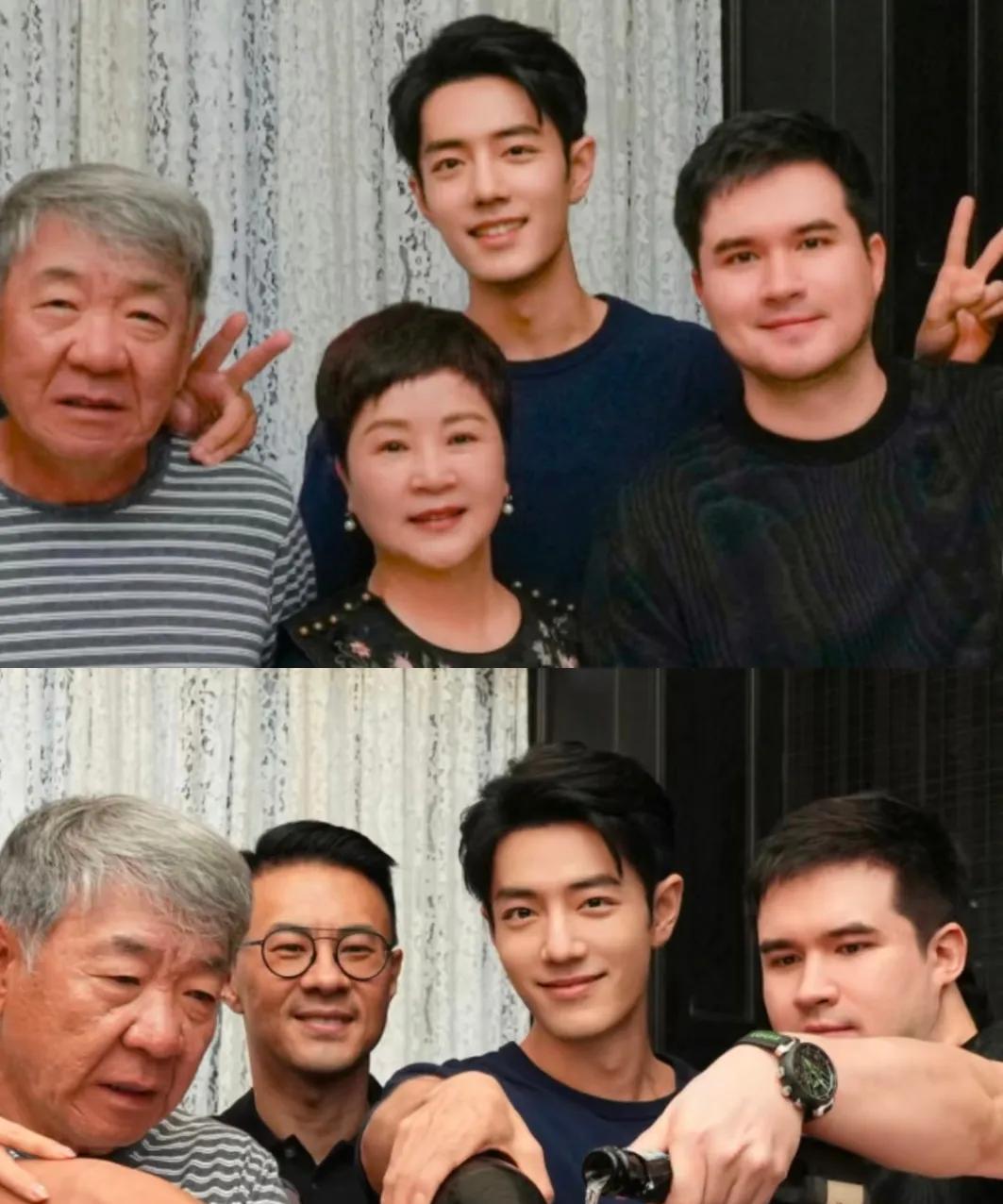 你发现没有，肖战不管和谁站在一起拍照，看上去都像个假人。上面这张有种合照迟到