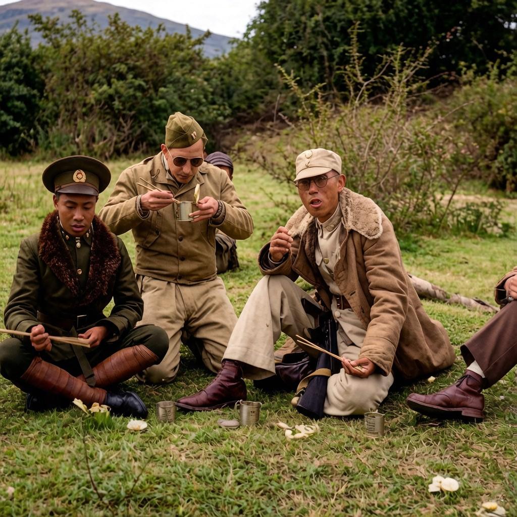 1944年滇西大反攻期间，美国陆军通信兵第164摄影连用相机记录的一个场景。