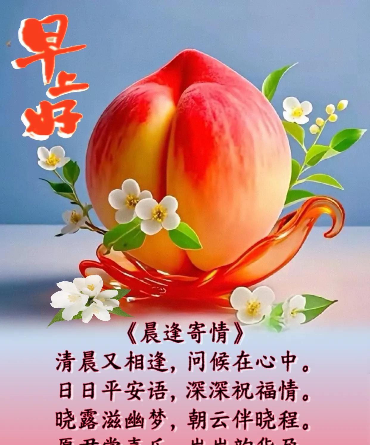 朋友：早上好！《晨逢寄情》清晨又相逢，问候在心中。日日平安语，深深祝福情。