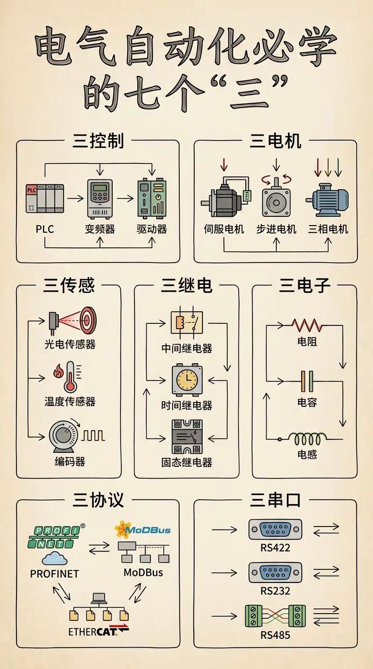 电工想转行PLC，记住这七个三就可以了