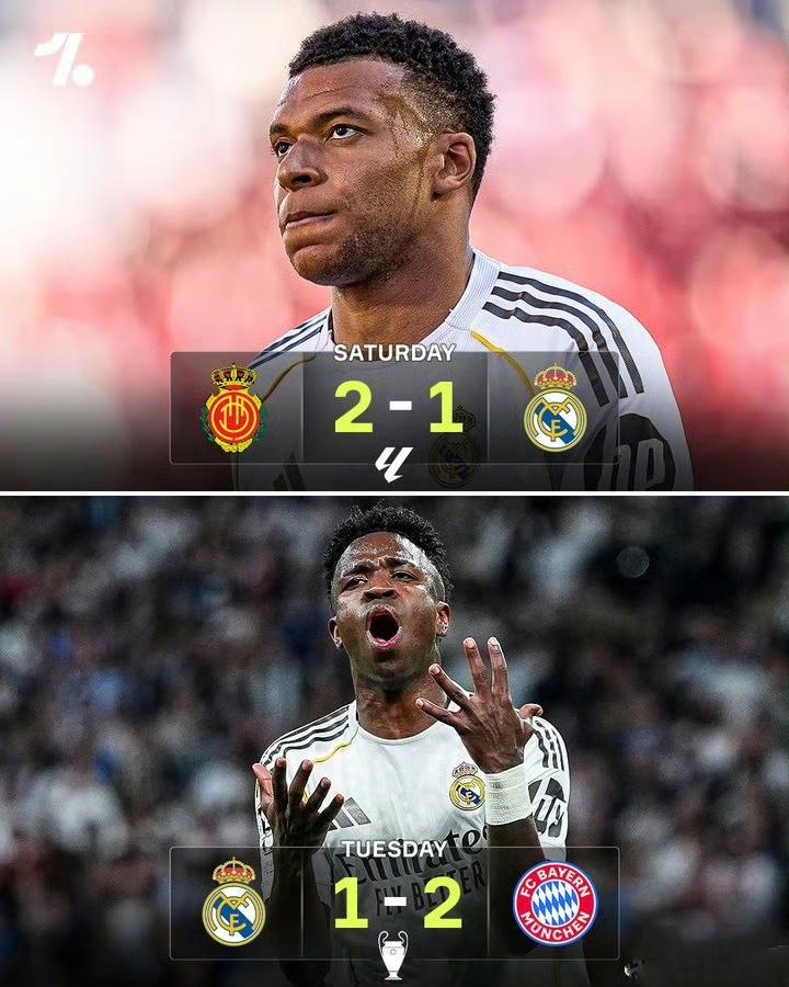 本周皇马在西甲和欧冠同时输球，本赛季又要四大皆空了。赛季结束维尼修斯走人。