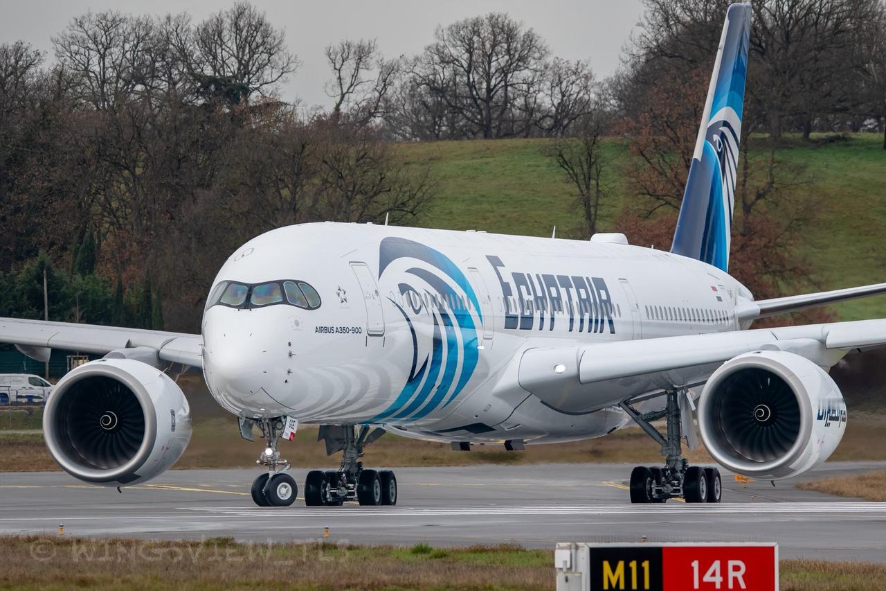 近日，埃及航空接收其首架空客A350-900客机。据悉，埃及航空曾在2023年迪