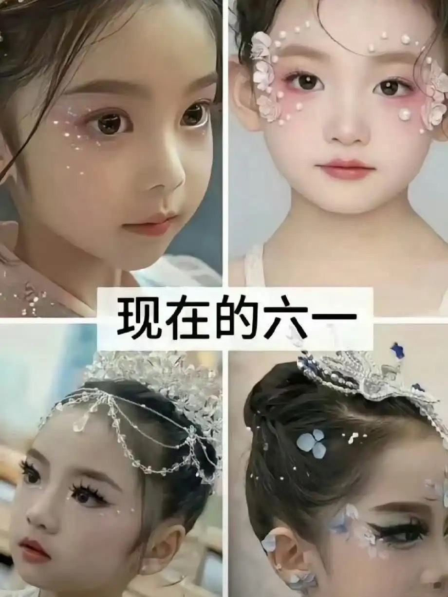 以前的六一对比现在的六一化妆