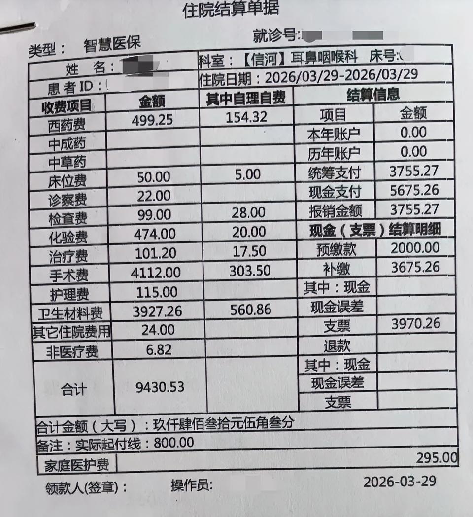 做手术交了4112元手术费，结果术后结算，又凭空多出来近4000块的“手术刀费”
