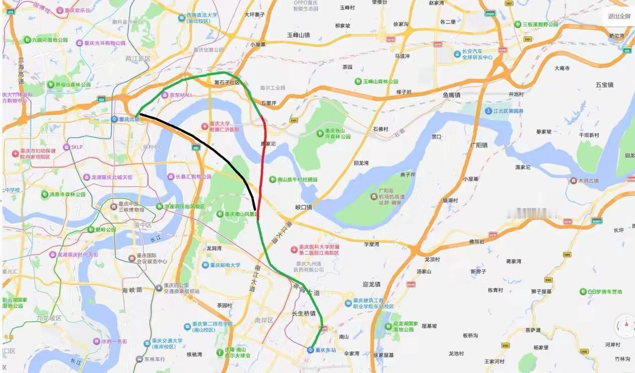 重庆北站至重庆东站高铁联络线这事儿，我觉得太行了！一直以来，渝北、大学城等地居民