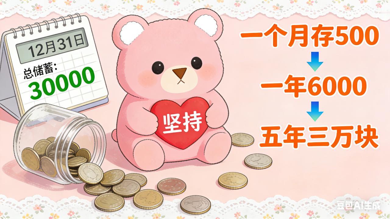 存钱吧不要嫌弃少哪怕一个月存500一年也有6000不要怕慢哪怕一年