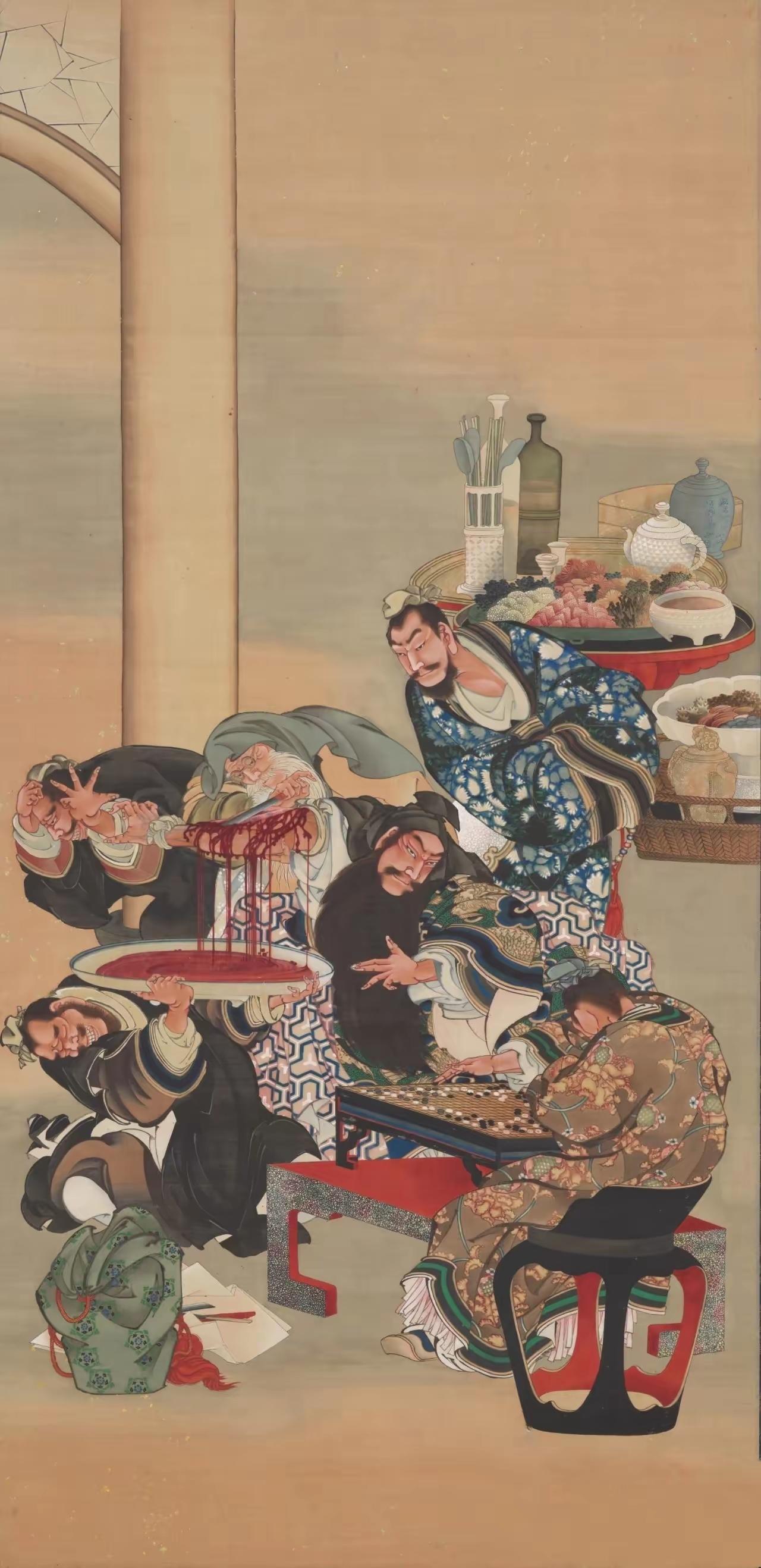 关羽刮骨疗毒图，美国克利夫兰艺术博物馆收藏……