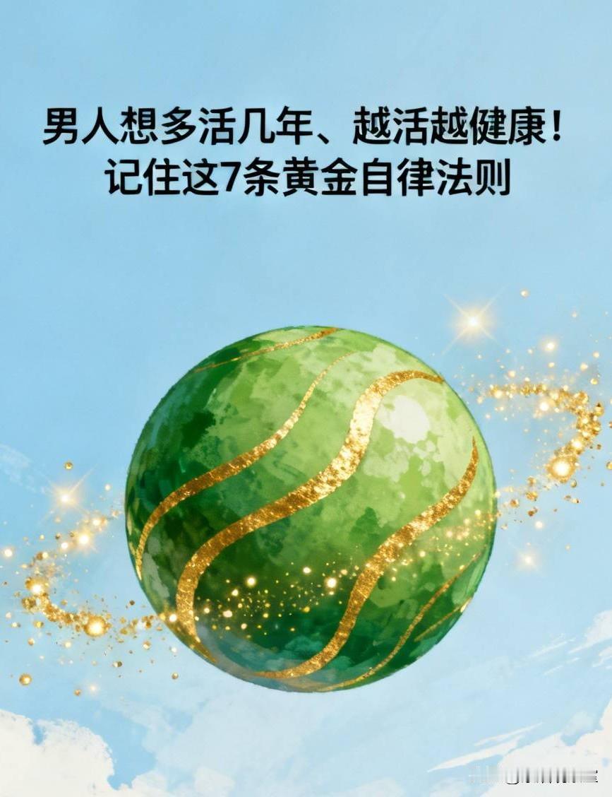 男人想多活几年、越活越健康！记住这7条黄金自律法则男人到了中年，拼的不再是
