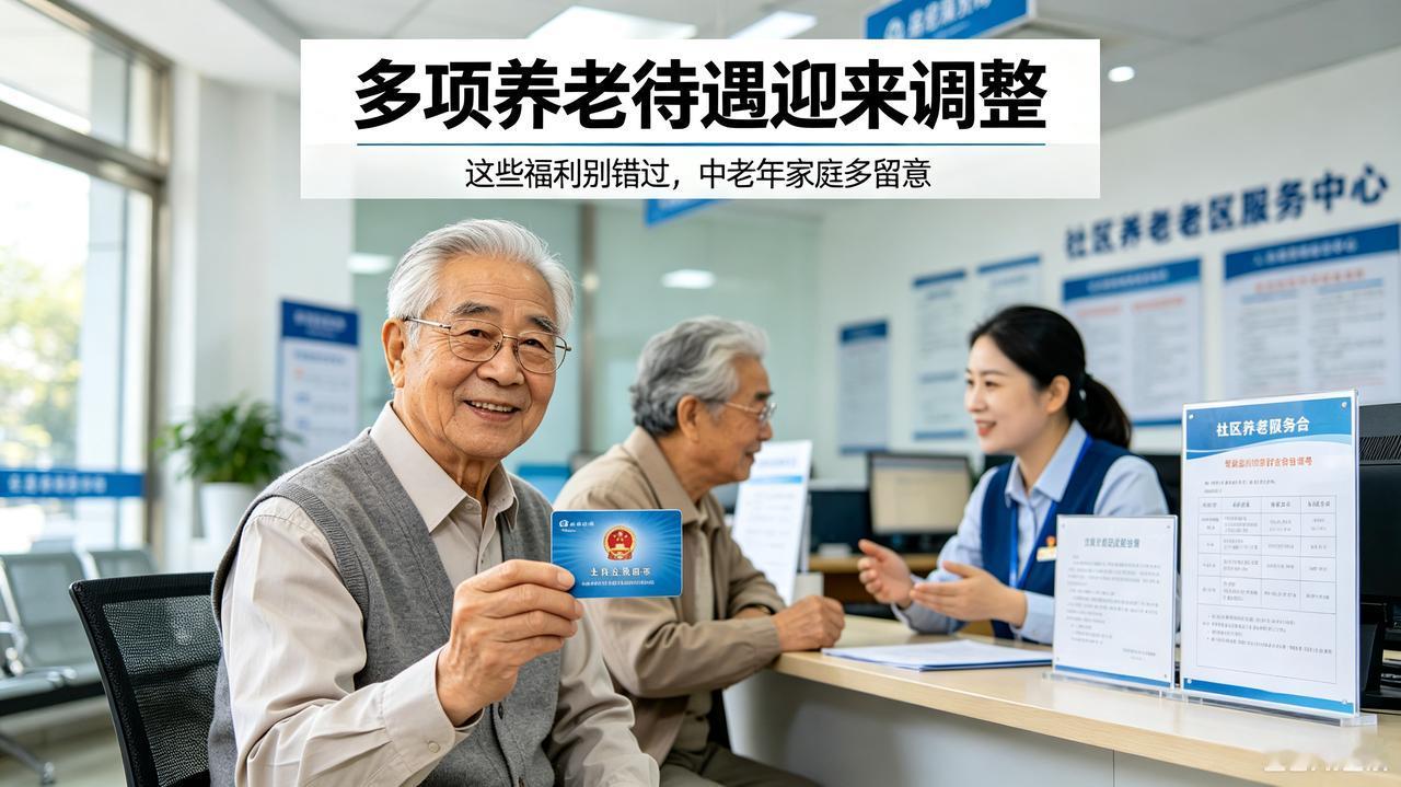 多项养老待遇迎来调整，这些福利别错过，中老年家庭多留意不少长辈刷手机时，经
